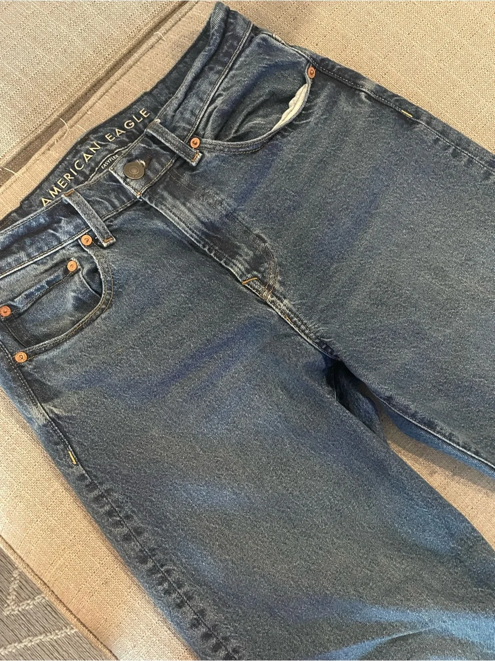 American Eagle Outfitters Loose Fit Dark Blue Jeans
